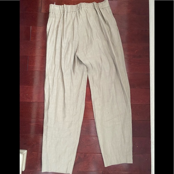 BABATON beige slim fit linen trousers - Picture 3 of 4